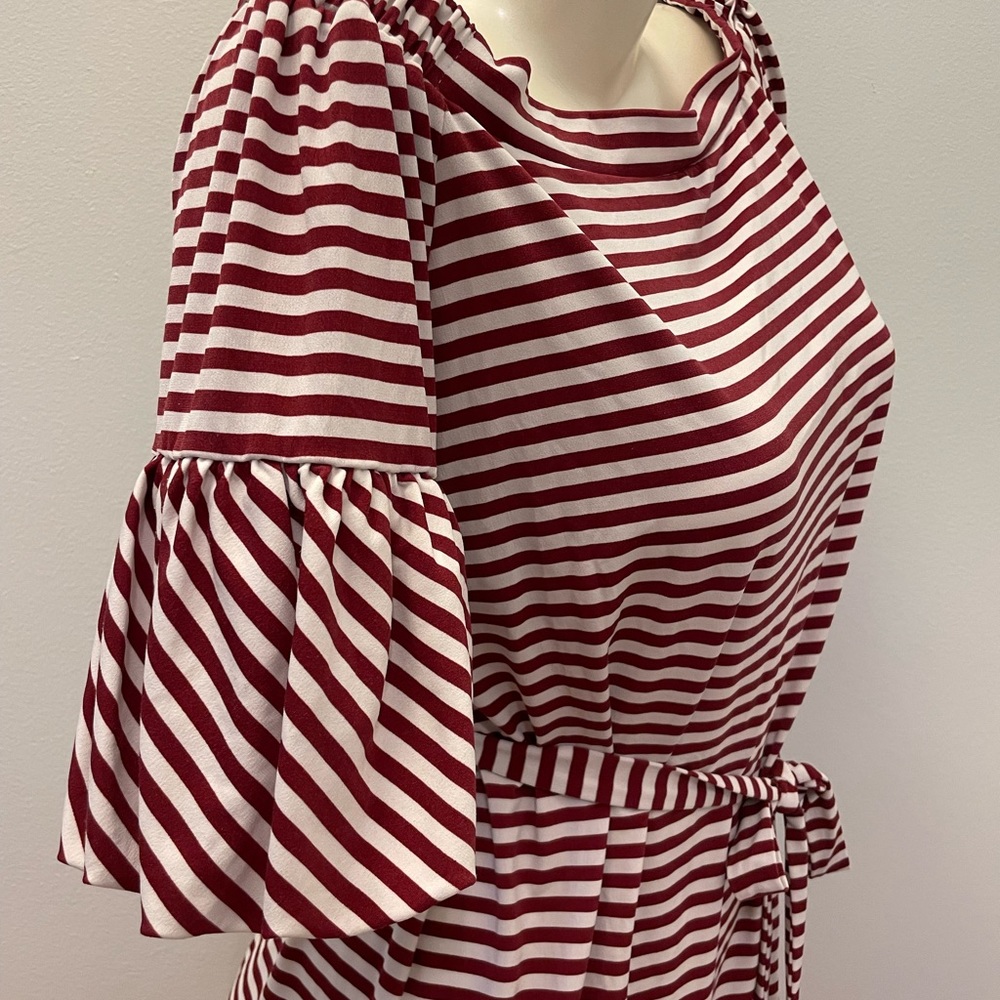 Red striped mini dress or top with belt